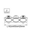 ANTILLA * EMPOTRABLE Mini GU10 3L  BLANCO